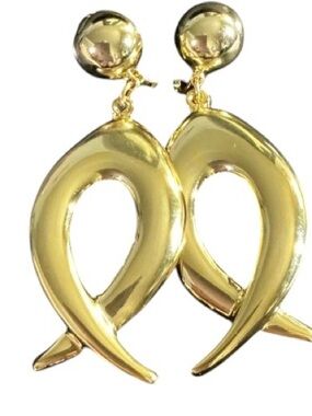 Vintage GoldTone Dangly Twist On Earrings NWOT Never Worn